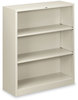 A Picture of product HON-S42ABCQ HON® Brigade® Metal Bookcases Bookcase, Three-Shelf, 34.5w x 12.63d 41h, Light Gray