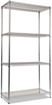 Alera® NSF Certified Industrial Heavy-Duty Wire Shelving Starter Kit Four-Shelf 36w x 18d 72h, Silver