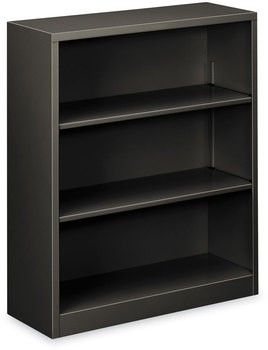 HON® Brigade® Metal Bookcases Bookcase, Three-Shelf, 34.5w x 12.63d 41h, Charcoal