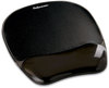 A Picture of product FEL-9112101 Fellowes® Gel Crystals™ Wrist Supports Mouse Pad with Rest, 7.87 x 9.18, Black