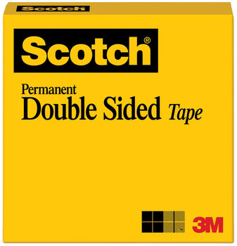 Scotch® Double-Sided Tape 3" Core, 0.5" x 36 yds, Clear