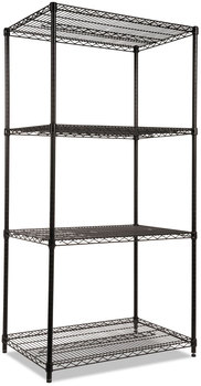 Alera® NSF Certified Industrial Heavy-Duty Wire Shelving Starter Kit Four-Shelf 36w x 24d 72h, Black