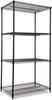 A Picture of product ALE-SW503624BL Alera® NSF Certified Industrial Heavy-Duty Wire Shelving Starter Kit Four-Shelf 36w x 24d 72h, Black