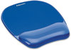 A Picture of product FEL-91141 Fellowes® Gel Crystals™ Wrist Supports Mouse Pad with Rest, 7.87 x 9.18, Blue