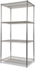 A Picture of product ALE-SW503624SR Alera® NSF Certified Industrial Heavy-Duty Wire Shelving Starter Kit Four-Shelf 36w x 24d 72h, Silver
