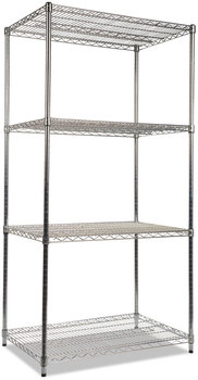Alera® NSF Certified Industrial Heavy-Duty Wire Shelving Starter Kit Four-Shelf 36w x 24d 72h, Silver