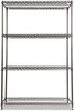 A Picture of product ALE-SW504818BA Alera® Black Anthracite Wire Shelving Kit Starter Four-Shelf, 48w x 18d 72h,