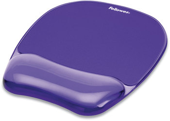 Fellowes® Gel Crystals™ Wrist Supports Mouse Pad with Rest, 7.87 x 9.18, Purple