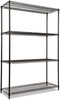 A Picture of product ALE-SW504818BL Alera® NSF Certified Industrial Heavy-Duty Wire Shelving Starter Kit Four-Shelf 48w x 18d 72h, Black