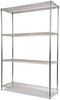 A Picture of product ALE-SW504818SR Alera® NSF Certified Industrial Heavy-Duty Wire Shelving Starter Kit Four-Shelf 48w x 18d 72h, Silver