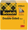 A Picture of product MMM-6652P1236 Scotch® Double-Sided Tape 3" Core, 0.5" x 36 yds, Clear, 2/Pack