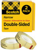 A Picture of product MMM-6652P1236 Scotch® Double-Sided Tape 3" Core, 0.5" x 36 yds, Clear, 2/Pack