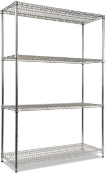 Alera® NSF Certified Industrial Heavy-Duty Wire Shelving Starter Kit Four-Shelf 48w x 18d 72h, Silver