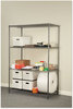 A Picture of product ALE-SW504824BA Alera® Black Anthracite Wire Shelving Kit Starter Four-Shelf, 48w x 24d 72h,