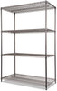 A Picture of product ALE-SW504824BA Alera® Black Anthracite Wire Shelving Kit Starter Four-Shelf, 48w x 24d 72h,