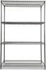 A Picture of product ALE-SW504824BA Alera® Black Anthracite Wire Shelving Kit Starter Four-Shelf, 48w x 24d 72h,
