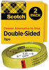 A Picture of product MMM-6652P3436 Scotch® Double-Sided Tape 3" Core, 0.75" x 36 yds, Clear, 2/Pack