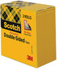 A Picture of product MMM-6652 Scotch® Double-Sided Tape 1" Core, 0.5" x 75 ft, Clear, 2/Pack