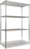 A Picture of product ALE-SW504824SR Alera® NSF Certified Industrial Heavy-Duty Wire Shelving Starter Kit Four-Shelf 48w x 24d 72h, Silver