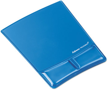 Fellowes® Palm and Wrist Supports with Microban® Protection Gel Support Attached Mouse Pad, 8.25 x 9.87, Blue