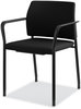 A Picture of product HON-SGS6FBC10C HON® Accommodate® Series Guest Chair with Arms, Fabric Upholstery, 23.25" x 22.25" 32", Black Seat/Back, Charblack Legs, 2/Carton