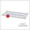 A Picture of product ALE-SW584824SR Alera® Extra Wire Shelves Industrial Shelving 48w x 24d, Silver, 2 Shelves/Carton