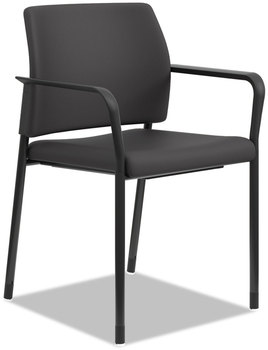 HON® Accommodate® Series Guest Chair with Arms, Fabric Upholstery, 23.25" x 22.25" 32", Black Seat/Back, Charblack Legs, 2/Carton