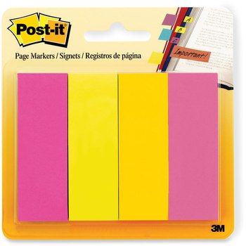 Post-it® Page Markers Flag Assorted Brights, 50 Flags/Pad, 4 Pads/Pack