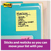 A Picture of product MMM-67512SSCP Post-it® Notes Super Sticky Ruled Pads in Cabinet Pack. 4 X 4 in. Canary Yellow. 90 sheets/pad, 12 pads/pack.