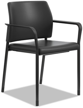 HON® Accommodate® Series Guest Chair with Fixed Arms, 23.25" x 22.25" 32", Black Seat, Back, Base, 2/Carton