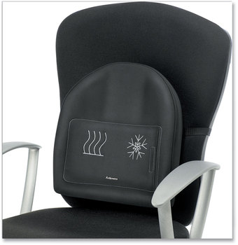 Fellowes® Heat and Soothe Back Support 14.5 x 3 13.63, Black