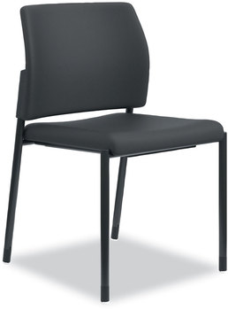 HON® Accommodate® Series Guest Chair Fabric Upholstery, 23.5" x 22.25" 31.5", Black Seat/Back, Textured Base, 2/Carton