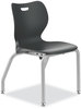 A Picture of product HON-SL4L16ELAP HON® SmartLink Four-Leg Chair Up to 275 lb, 16" Seat Height, Lava Seat/Back, Platinum Base, 4/Carton, Ships in 7-10 Bus Days