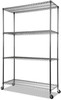 A Picture of product ALE-SW604818BA Alera® NSF Certified 4-Shelf Wire Shelving Kit with Casters 48w x 18d 72h, Black Anthracite