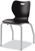 A Picture of product HON-SL4L18EONP HON® SmartLink Four-Leg Chair 19.5" x 19.63" 31", Onyx Seat, Base, 4/Carton