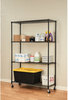 A Picture of product ALE-SW604818BL Alera® NSF Certified 4-Shelf Wire Shelving Kit with Casters 48w x 18d 72h, Black