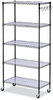 A Picture of product ALE-SW653618BA Alera® 5-Shelf Wire Shelving Kit with Casters & Shelf Liners and 36w x 18d 72h, Black Anthracite