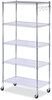 A Picture of product ALE-SW653618SR Alera® 5-Shelf Wire Shelving Kit with Casters & Shelf Liners and 36w x 18d 72h, Silver