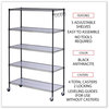 A Picture of product ALE-SW654818BA Alera® 5-Shelf Wire Shelving Kit with Casters & Shelf Liners and 48w x 18d 72h, Black Anthracite