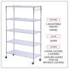 A Picture of product ALE-SW654818SR Alera® 5-Shelf Wire Shelving Kit with Casters & Shelf Liners and 48w x 18d 72h, Silver
