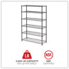 A Picture of product ALE-SW664818BA Alera® NSF Certified 6-Shelf Wire Shelving Kit 48w x 18d 72h, Black Anthracite