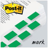 A Picture of product MMM-680GN12 Post-it® Flags Assorted Color 1" Flag Refills Marking Page in Dispensers, Green, 50 Flags/Dispenser, 12 Dispensers/Pack