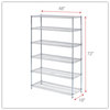 A Picture of product ALE-SW664818SR Alera® NSF Certified 6-Shelf Wire Shelving Kit 48w x 18d 72h, Silver