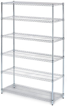 Alera® NSF Certified 6-Shelf Wire Shelving Kit 48w x 18d 72h, Silver