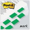A Picture of product MMM-680GN2 Post-it® Flags Assorted Color 1" Flag Refills Standard Page in Dispenser, Green, 50 Flags/Dispenser, 2 Dispensers/Pack