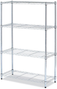 Alera® Light-Duty Residential Wire Shelving Kit Four-Shelf, 36w x 14d 54h, Silver