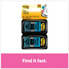 A Picture of product MMM-680IH2 Post-it® Flags Arrow Message 1" Page "Initial Here", Blue, 50 Dispensers/2 Dispensers/Pack