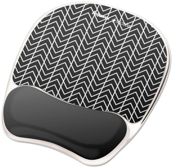 Fellowes® Photo Gel Supports with Microban® Protection Mouse Pad Wrist Rest 7.87 x 9.25, Chevron Design