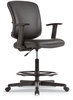 A Picture of product ALE-TE4619 Alera® Everyday Task Stool Bonded Leather Seat/Back, Supports Up to 275 lb, 20.9" 29.6" Seat Height, Black