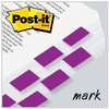 A Picture of product MMM-680PU2 Post-it® Flags Assorted Color 1" Flag Refills Standard Page in Dispenser, Purple, 50 Flags/Dispenser, 2 Dispensers/Pack